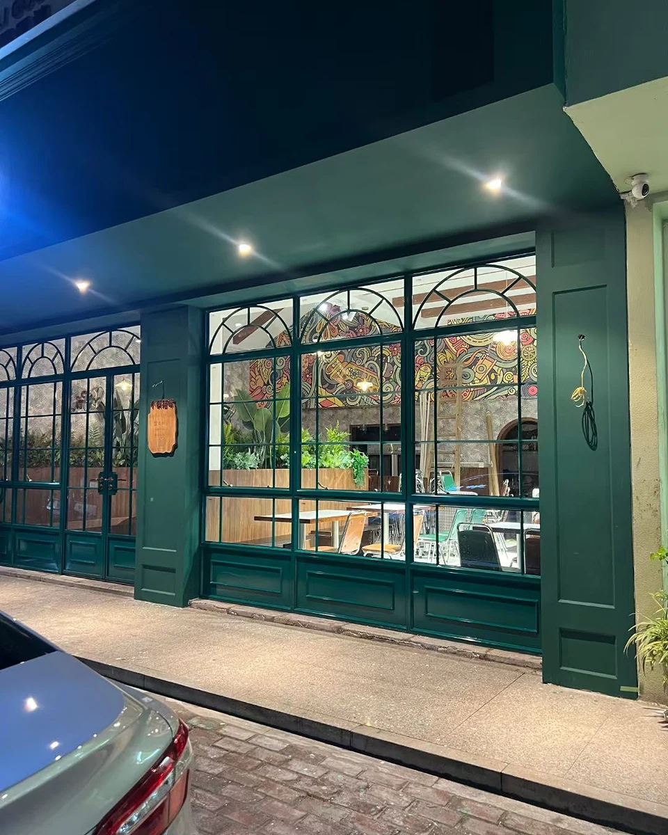 Deep Green French Storefront